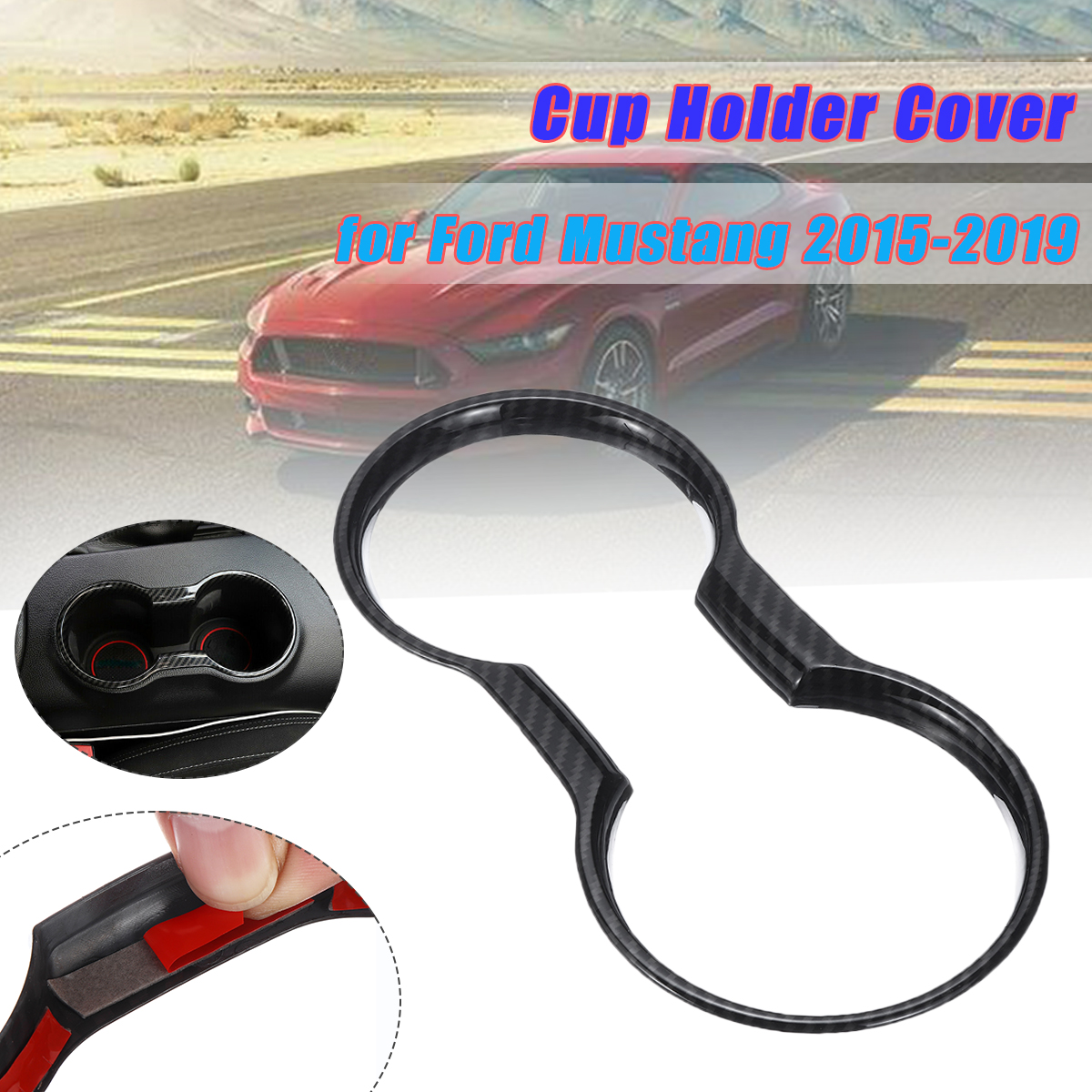 Carbon-Fiber-Water-Car-Cup-Holder-Panel-Cover-Trim-Fit-For-Ford-Mustang-2015-2019-1610188