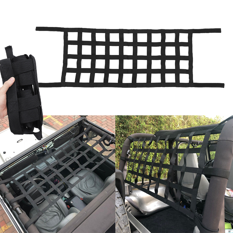 Cargo-Net-Roof-Net-Back-Window-Extra-Storage-Restraint-For-Jeep-Wrangler-TJ-JK-1574868