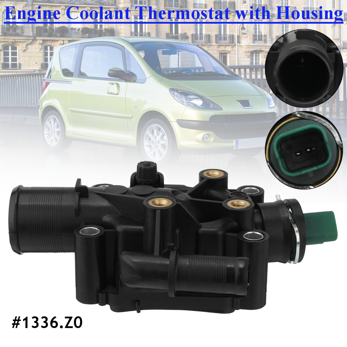 Engine-Coolant-Thermostat-with-Housing-Cover-For-Peugeot-206-207-307-308-Partner-Citroen-C2-C3-C4-Xs-1615535
