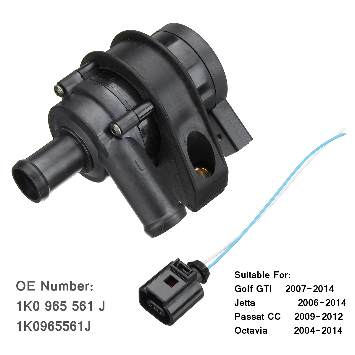 Engine-Cooling-Water-Pump-Auxiliary-1K0965561J-For-VW-Jetta-Golf-GTI-Passat-CC-1261905