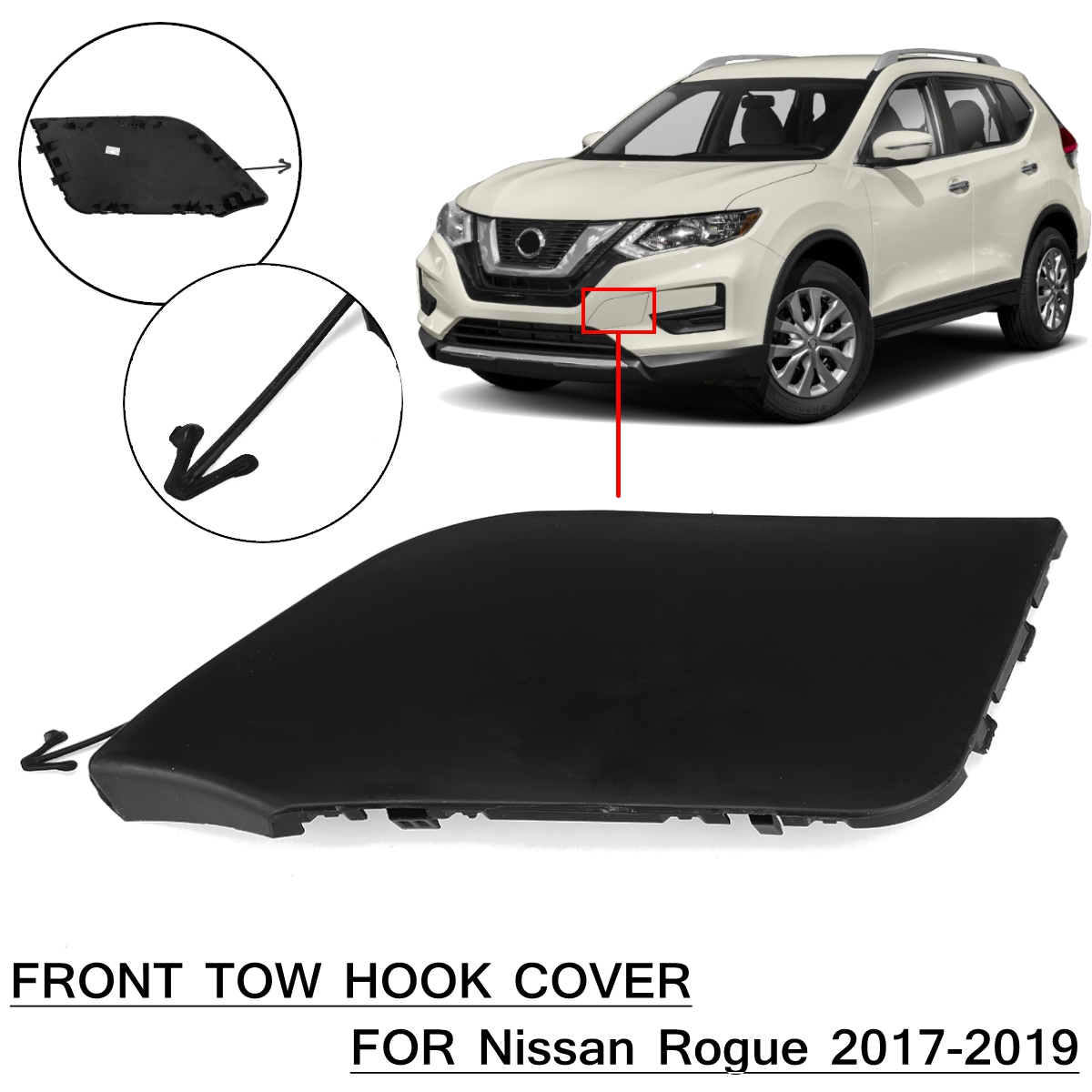 Front-Bumper-Tow-Bracket-Cover-Cap-For-Nissan-Rogue-2017-2019-622A0-6FL0H-1645333