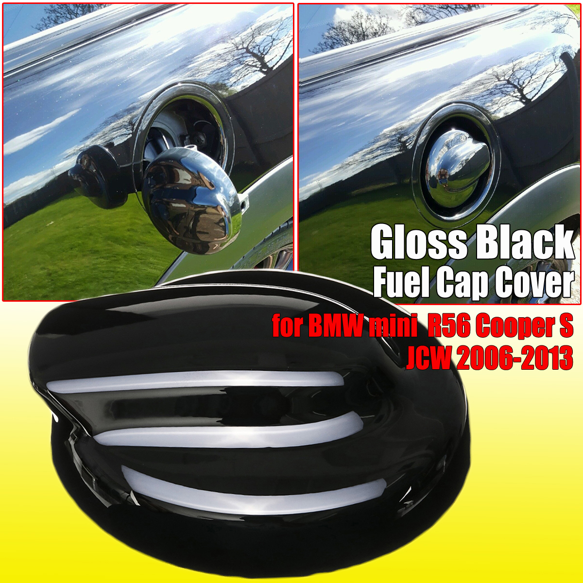 Fuel-Cap-Cover-Gloss-Black-for-BMW-Mini-Gen-2-R56-Cooper-S-JCW-2006-2013-1529592