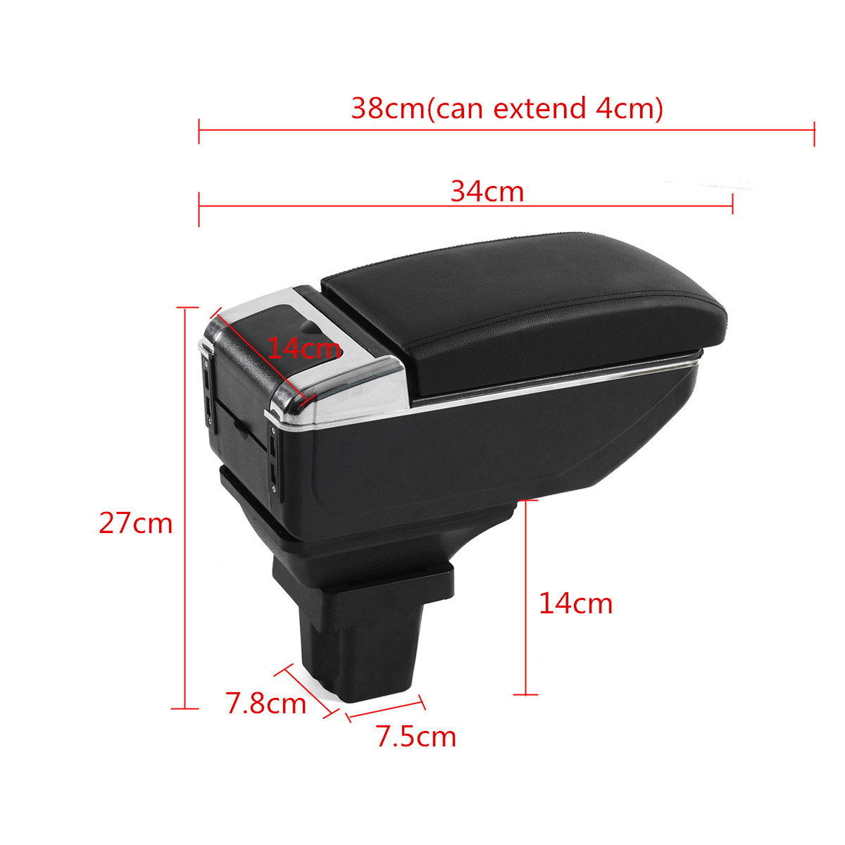 Leather-Storage-Box-For-Chevrolet-Trax-Tracker-13-17-Car-Armrest-Console-Rotatable-1534804