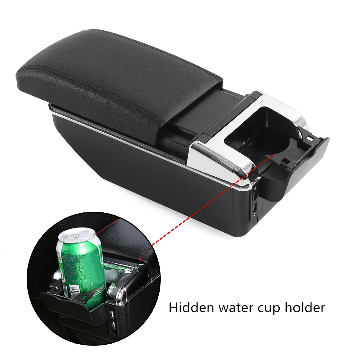 Leather-Storage-Box-For-Chevrolet-Trax-Tracker-13-17-Car-Armrest-Console-Rotatable-1534804