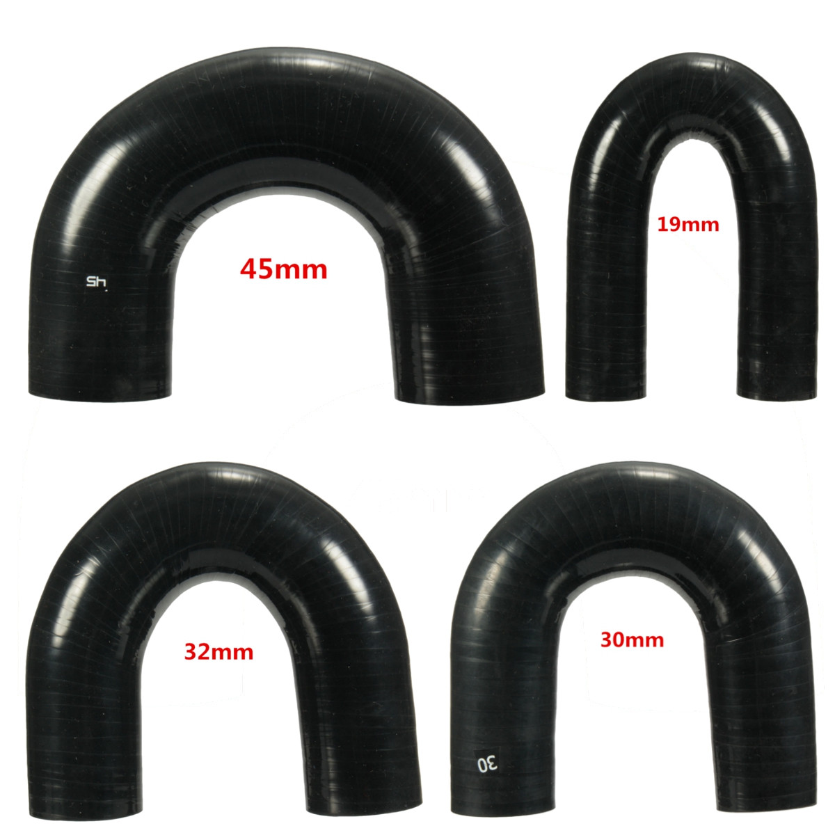 Multi-size-180-Degree-Car-Turbo-Black-Silicone-Hose-Intercooler-Boost-Hose-Pipe-Elbows-Bends-1384703