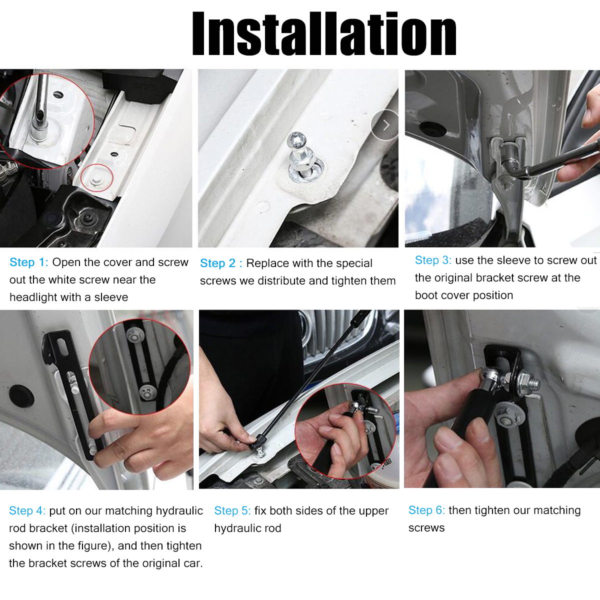 Pair-Front-Hood-Bonnet-Gas-Struts-Support-For-VW-Polo-6R-6C-MK5-2008-Up-1677157