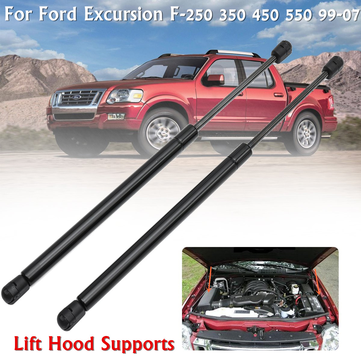 Pair-Front-Hood-Lift-Support-Damper-For-Ford-Excursion-F-250-350-450-550-99-07-1220919