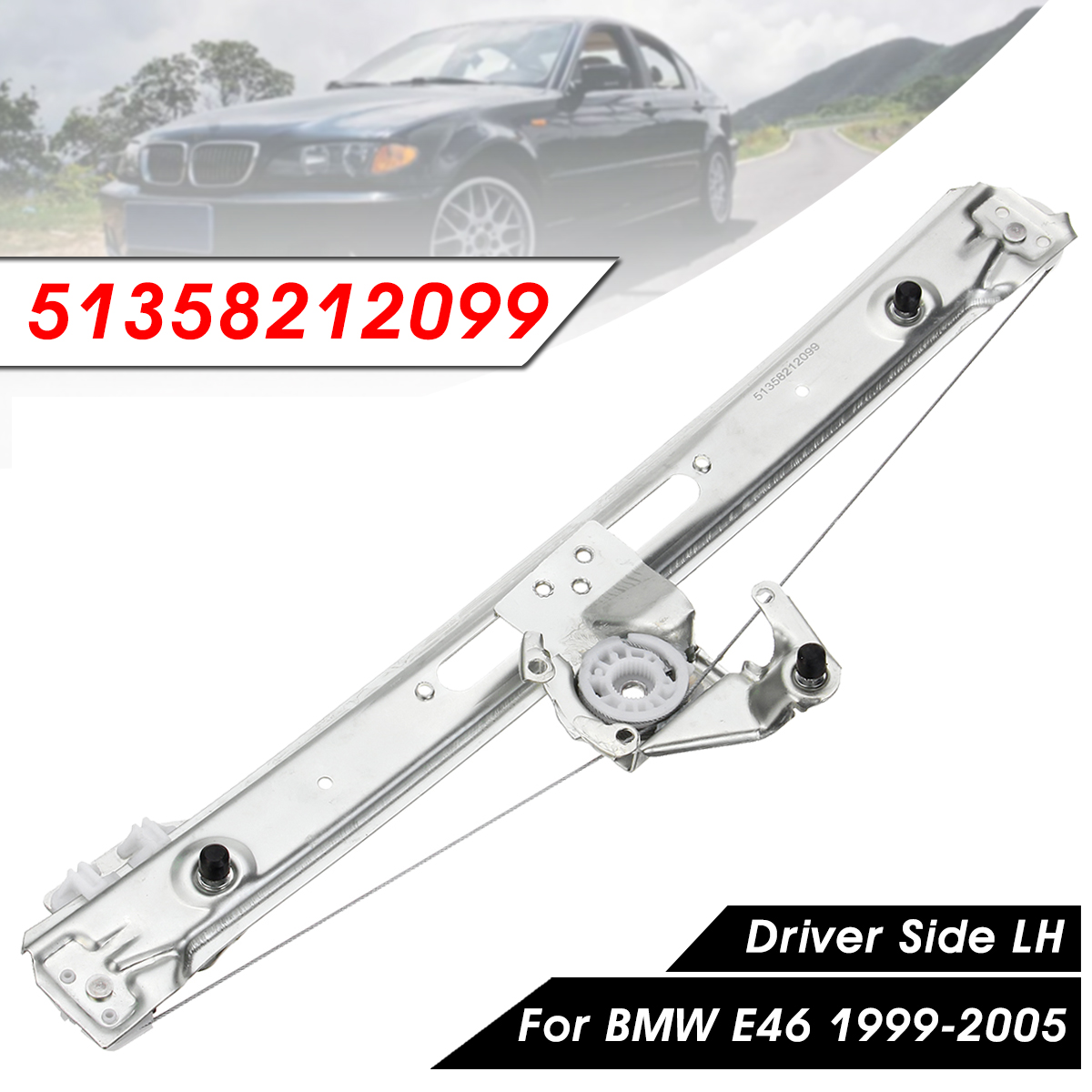 Rear-Left-Power-Window-Regulator-Driver-Side-For-BMW-E46-323i-328i-325i-1572687