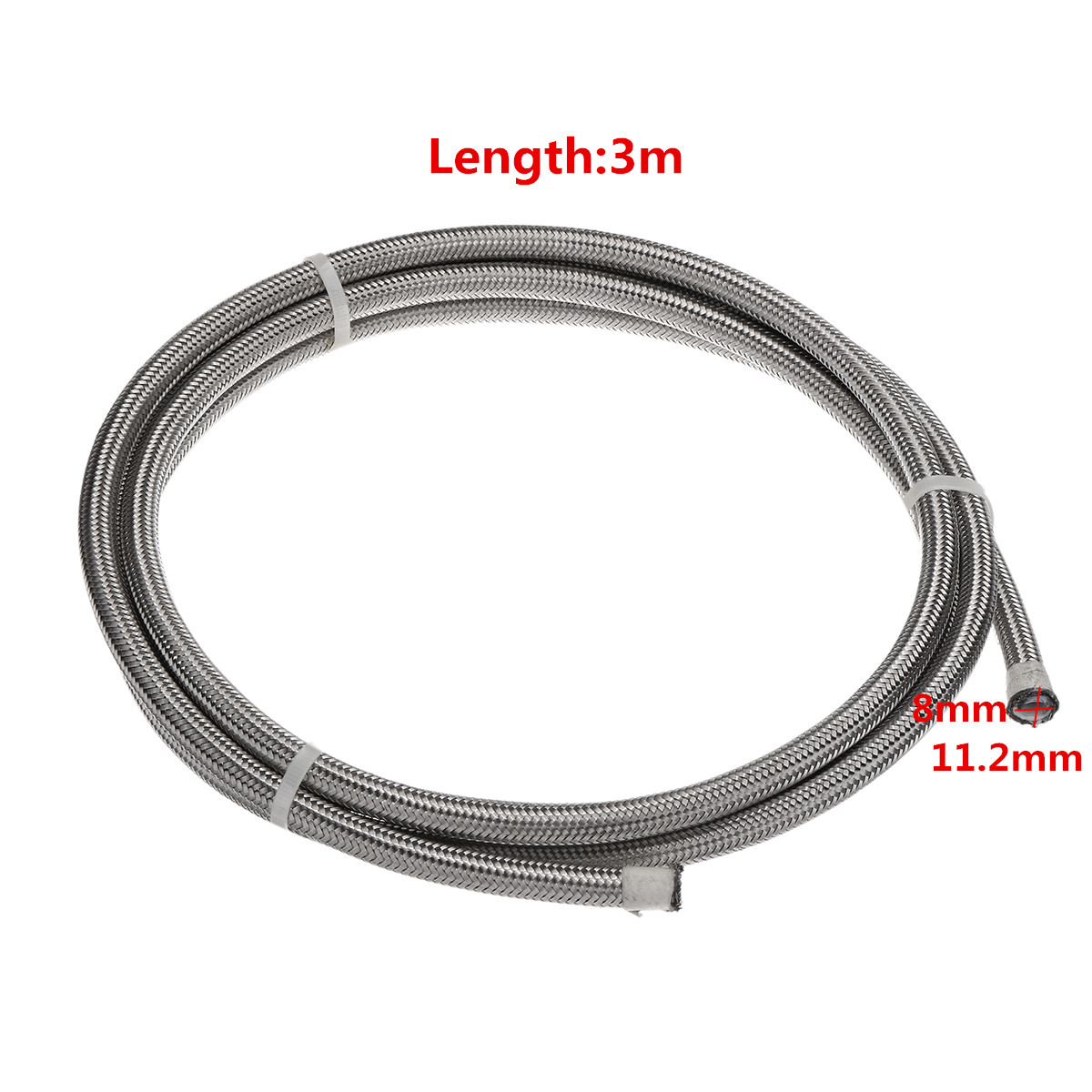 Silver-Stainless-Braided-Pipe-Teflon-Gas-Oil-Fuel-Coolant-Hose-6-AN-8mm-1216035