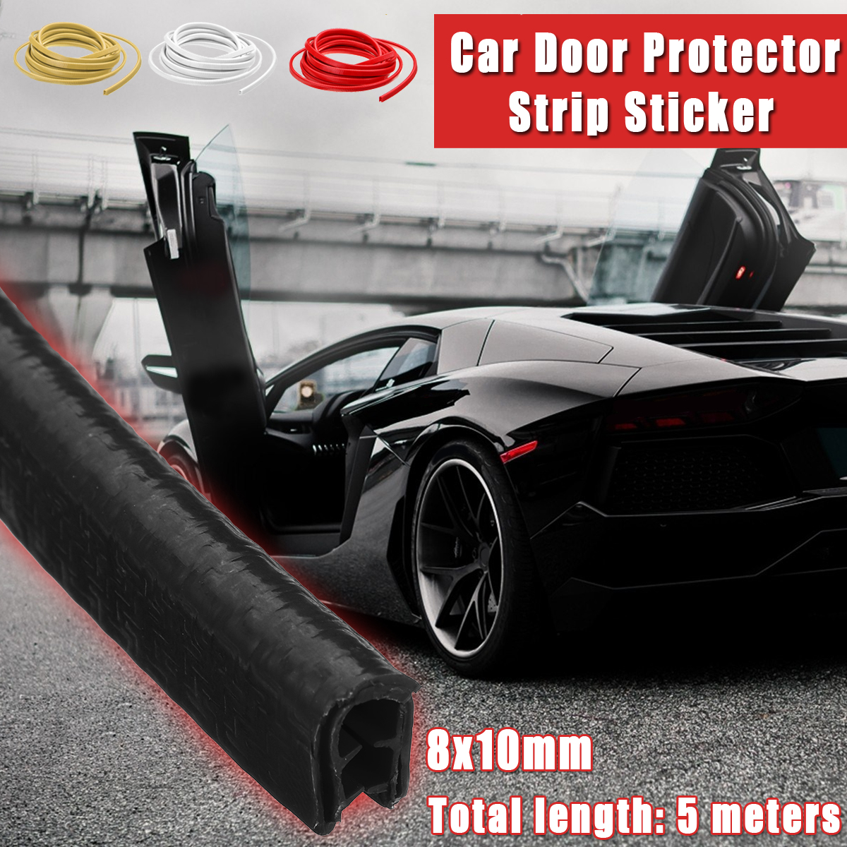 Universal-5-Meters-10x8mm-Rear-Edge-Protector-U-Shape-Rubber-Car-Moulding-Trim-Strip-1598069