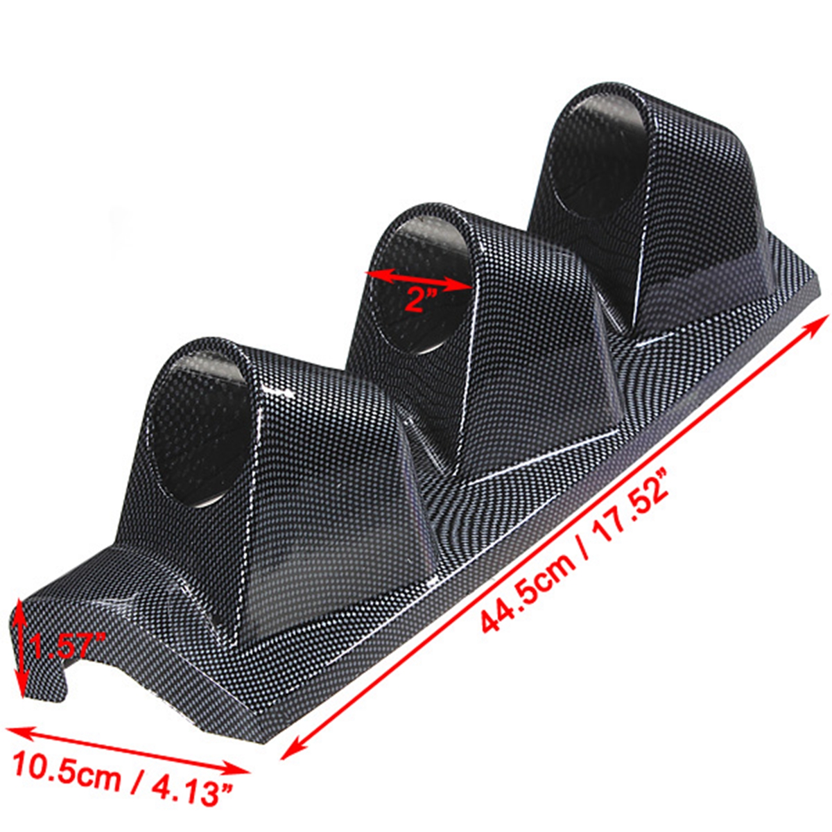 Universal-Carbon-Fiber-Color-52mm-Car-Gauge-Pillar-Triple-3-Hole-Mount-Holder-914090