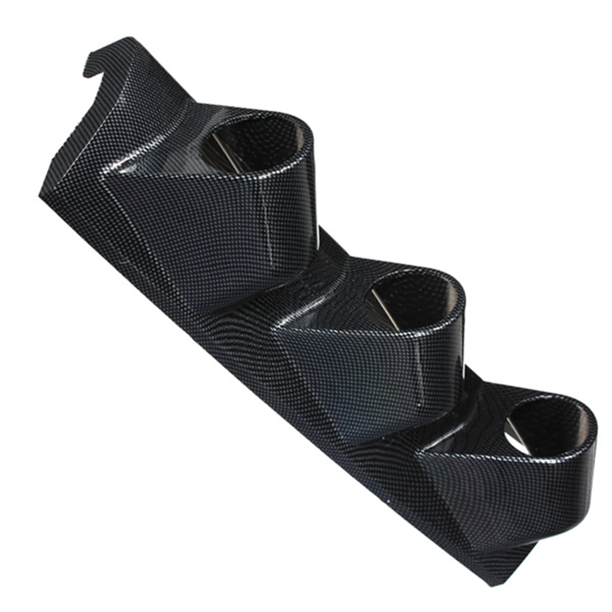 Universal-Carbon-Fiber-Color-52mm-Car-Gauge-Pillar-Triple-3-Hole-Mount-Holder-914090