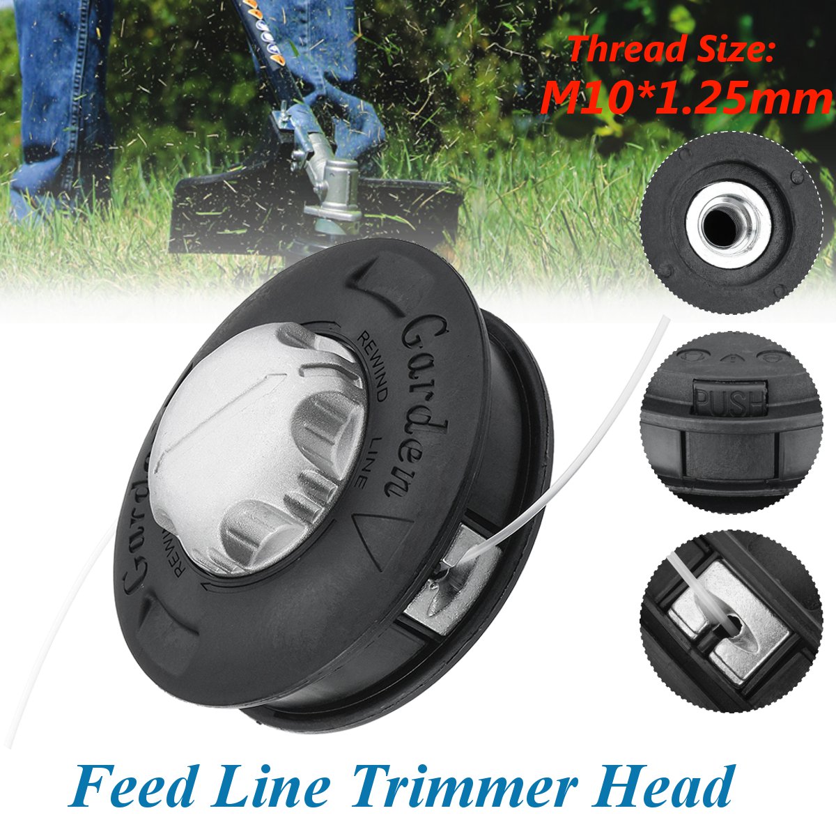 Universal-M10-Aluminum-Nylon-Grass-Trimmer-Head-Brush-Mower-Bump-Spool-2-Lines-Cutter-Thread-Line-St-1554305