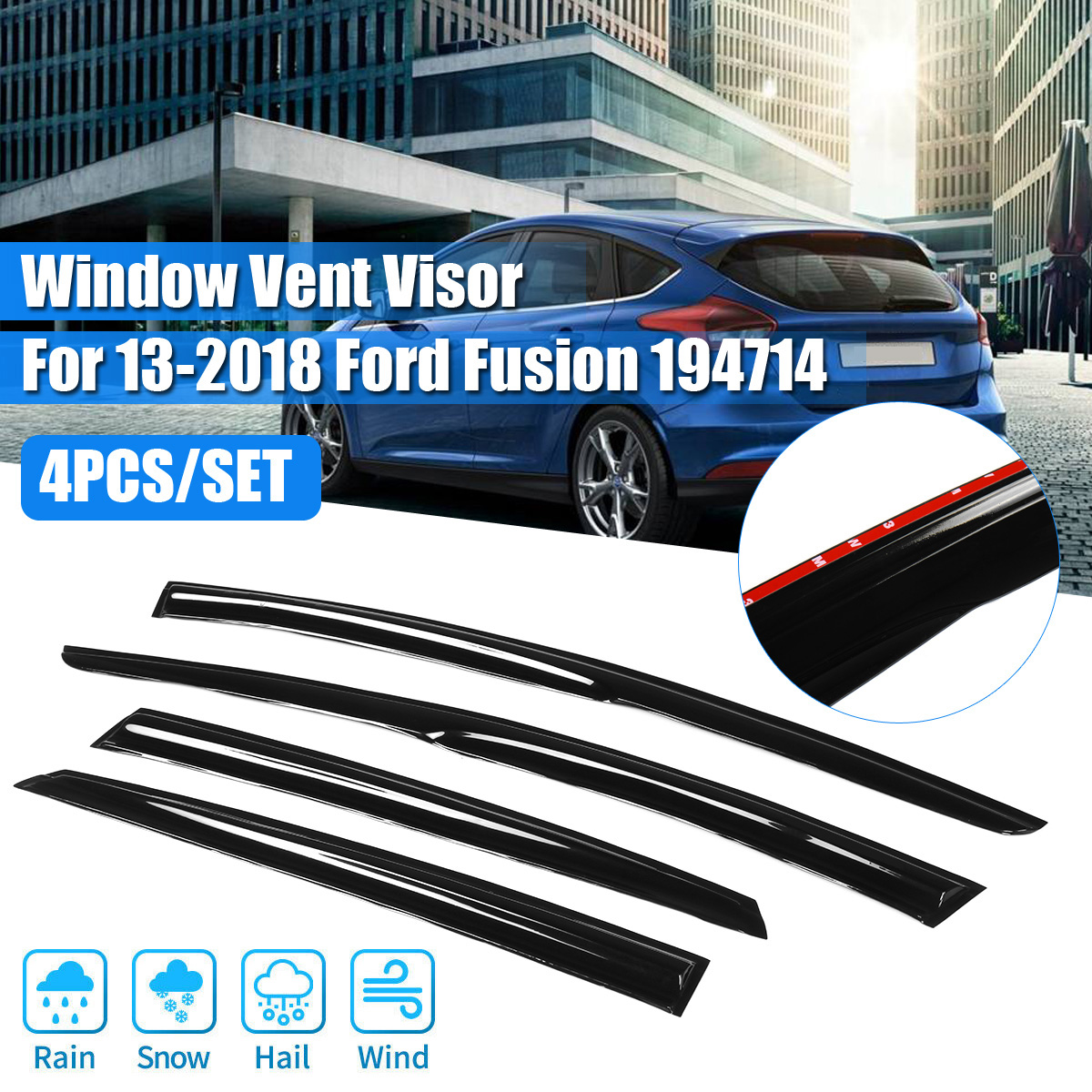 4PCS-Car-Window-Vent-Visor-Sun-Shade-Rain-Wind-Guard-For-Ford-Fusion-2013-2018-1793175