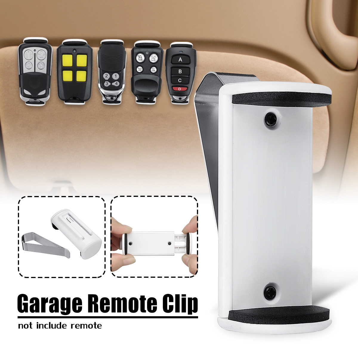Garage-Gate-Multi-Remote-Sun-Visor-Bracket-for-ATA-PTX4-Merlin-Craftsman-Chamberlain-LiftMaster-1361595