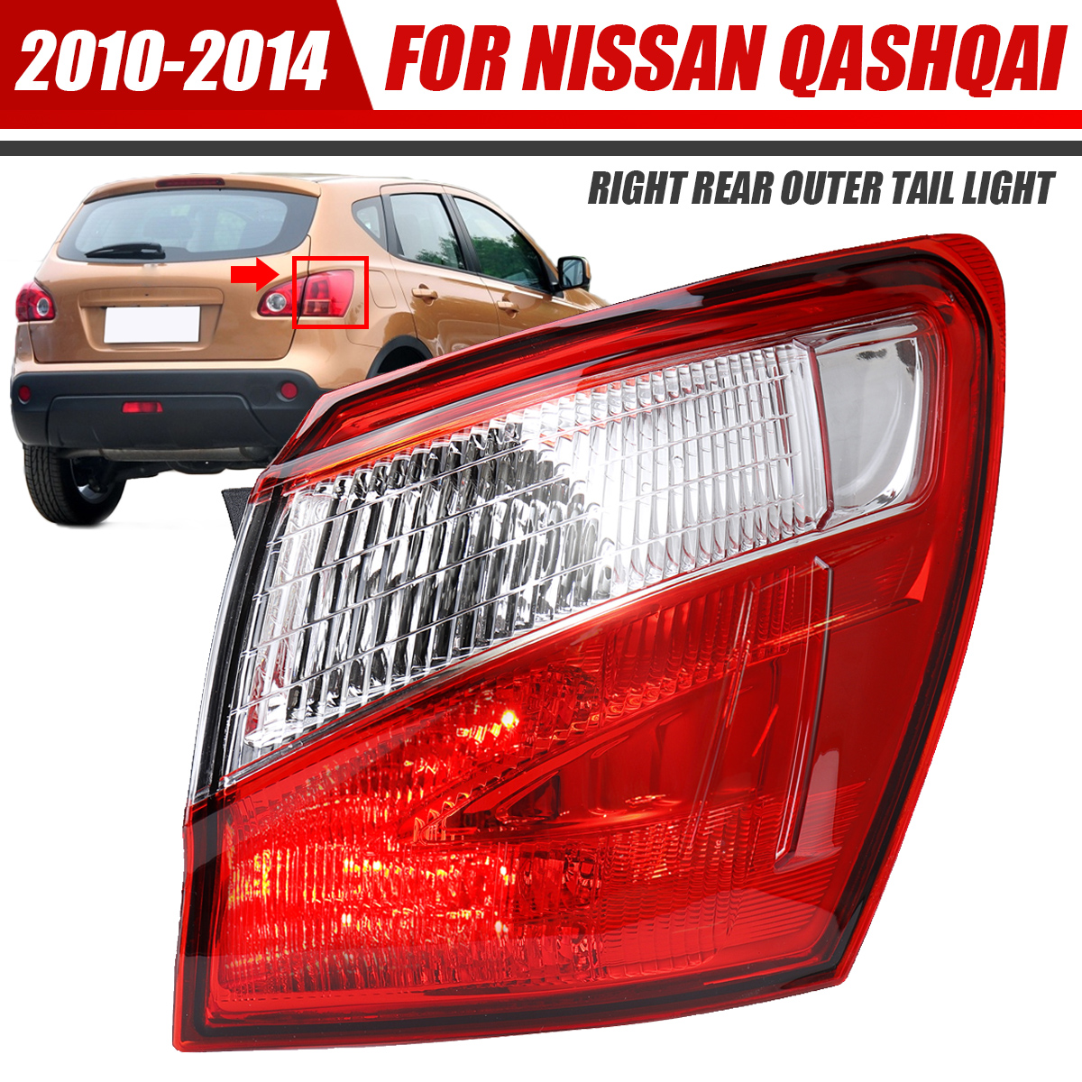 12V-Right-Side-Rear-Outer-Tail-LED-Brake-Light-Lamp-For-Nissan-Qashqai-1784702