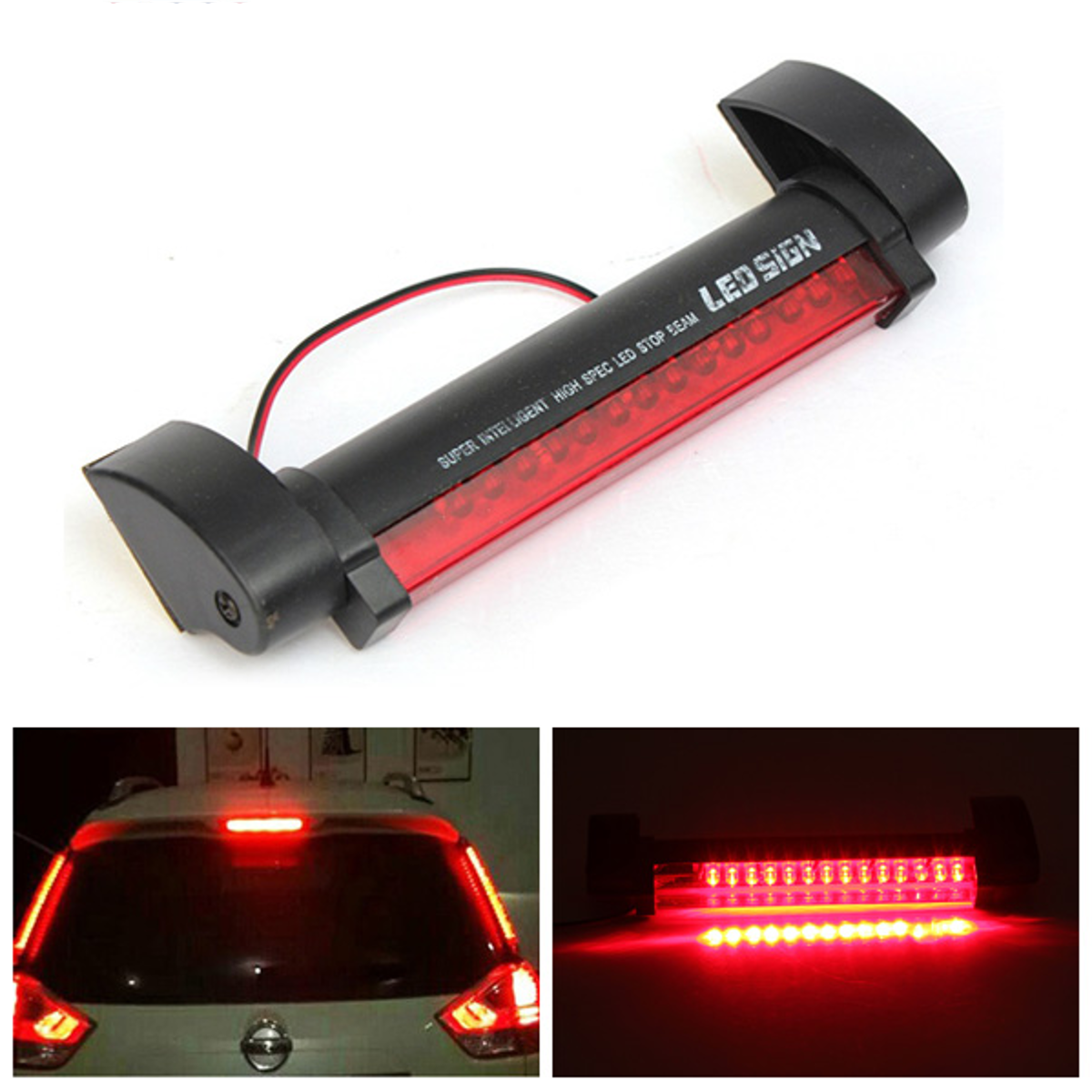 12V-Universal-Red-14-LED-Car-Auto-Third-3rd-Brake-Rear-Tail-Light-High-Mount-Fog-Stop-Warning-Lamp-980340