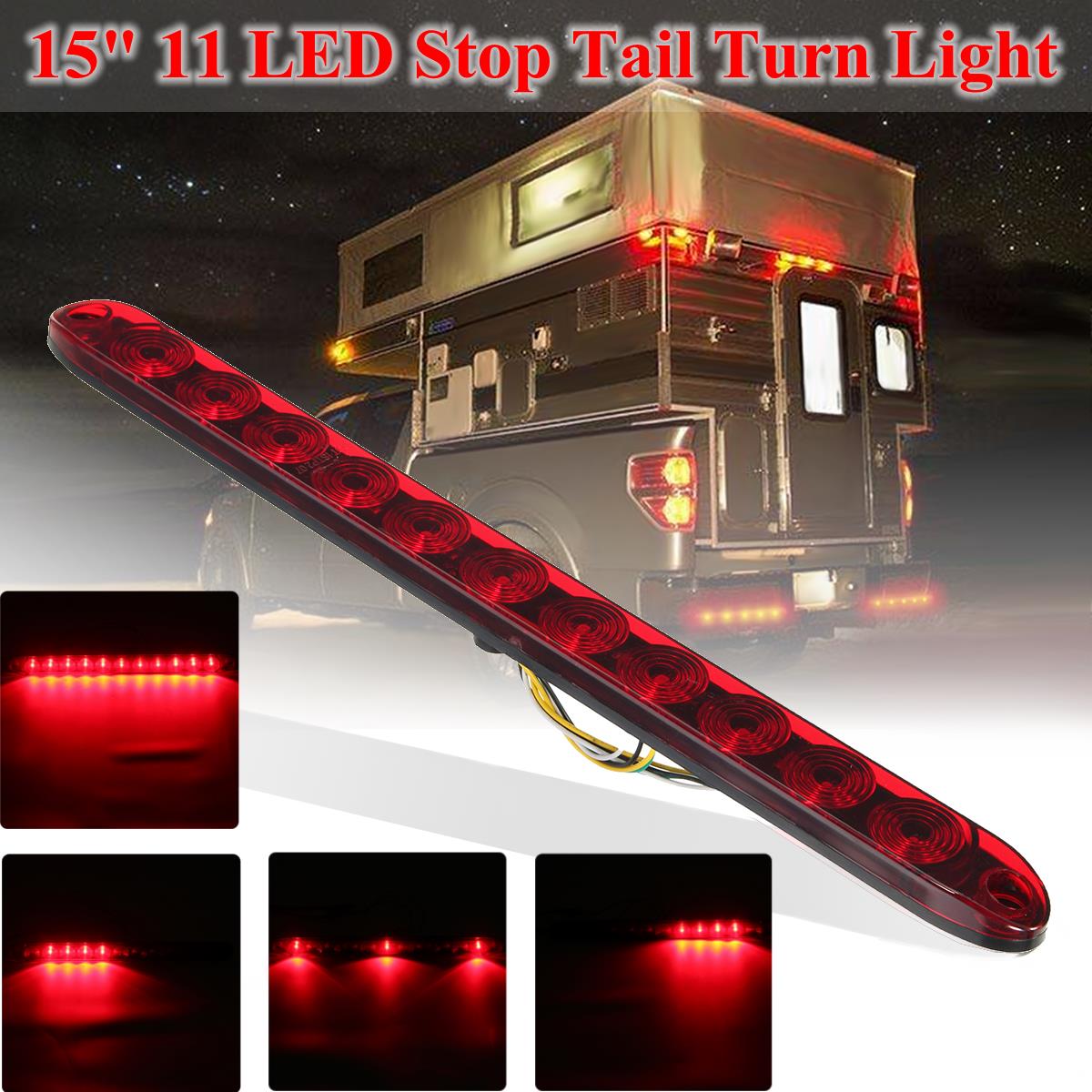 15Inch-DC12V-Red-4-Wires-11-LED-Light-Bar-Stop-Turn-Tail-3rd-Brake-Lights-for-Truck-Trailer-1277676
