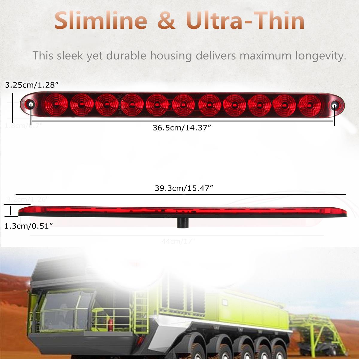 15Inch-DC12V-Red-4-Wires-11-LED-Light-Bar-Stop-Turn-Tail-3rd-Brake-Lights-for-Truck-Trailer-1277676