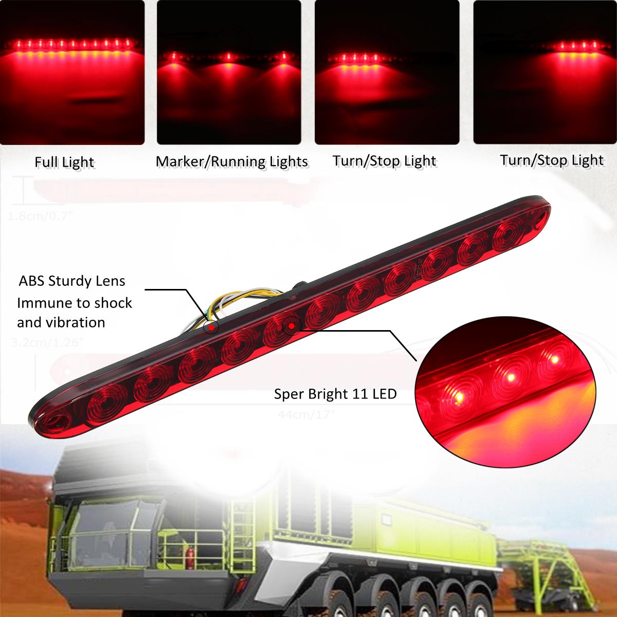 15Inch-DC12V-Red-4-Wires-11-LED-Light-Bar-Stop-Turn-Tail-3rd-Brake-Lights-for-Truck-Trailer-1277676
