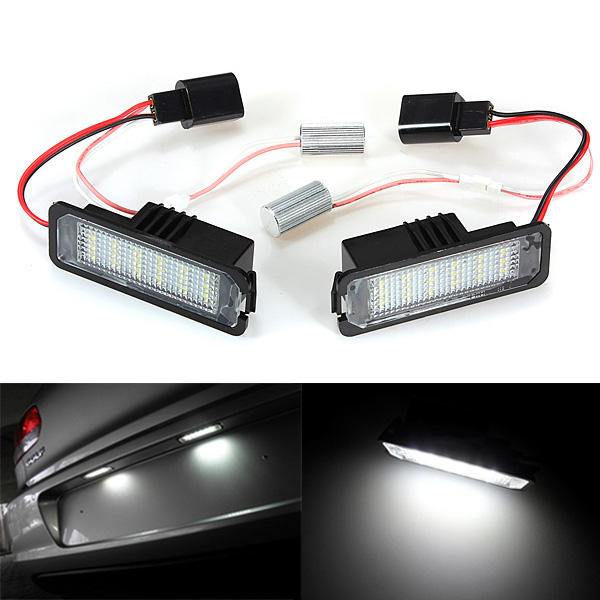 18-SMD-LED-License-Number-Plate-Light-for-VW-Golf-Mk4-MK5-Passat-Polo-910219