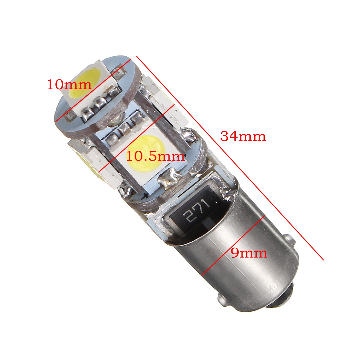 2PCS-BAX9S-H6W-5-SMD-LED-Side-Marker-Lights-Tail-Parking-Interior-Bulbs-Canbus-Error-Free-12V-6000K--1611239