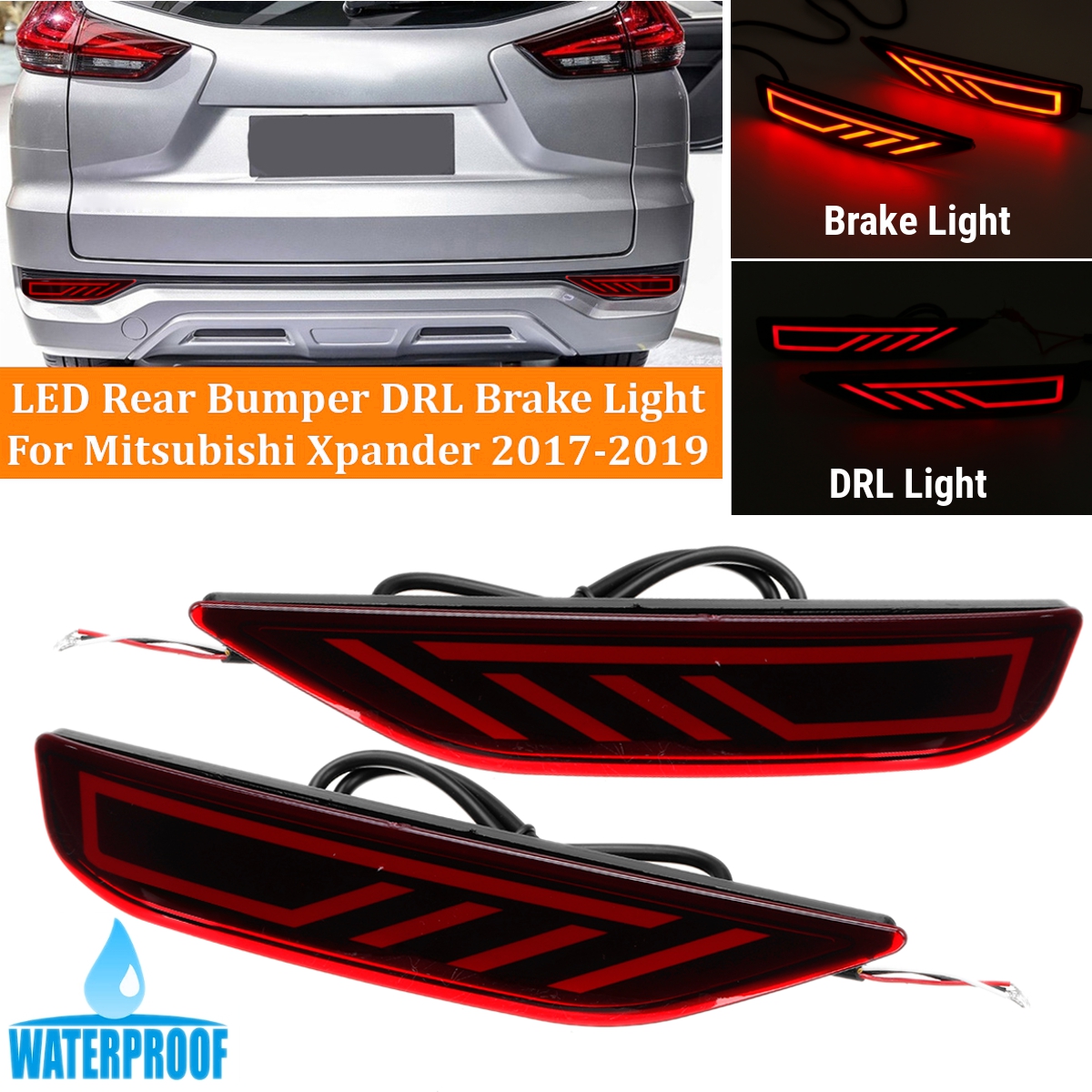2PCS-LED-Brake-Light-Rear-Bumper-DRL-Lamp-12V-For-Mitsubishi-Xpander-2017-2019-1814164