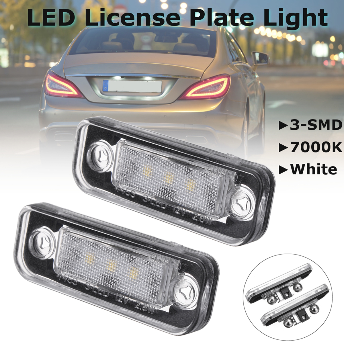 2Pcs-3-SMD-LED-7000K-License-Plate-Lights-Lamps-For-Benz-C-E-Class-CLS-SLK-W211-S211-1269265