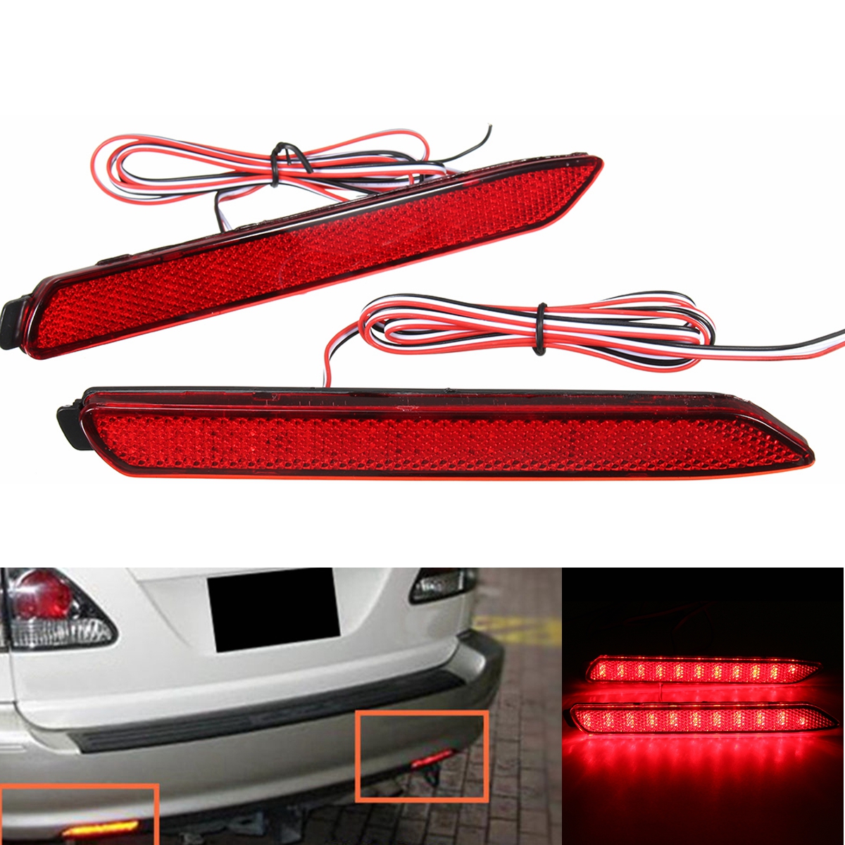 2Pcs-LED-Rear-Bumper-Reflector-Brake-Lights-Tail-Lights-Red-Lens-For-Toyota-IS-F-GX470-RX300-1633808