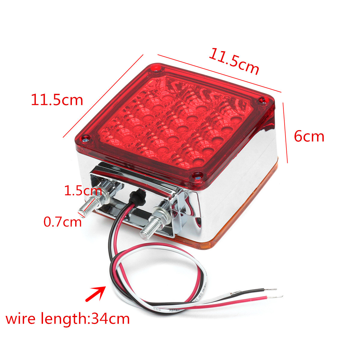 2pcs-Car-39-LED-Lights-12V-AmberRed-Double-Stud-Mount-Pedestal-Cab-Fender-Dual-Face-Stop-Turn-Tail-S-1541677