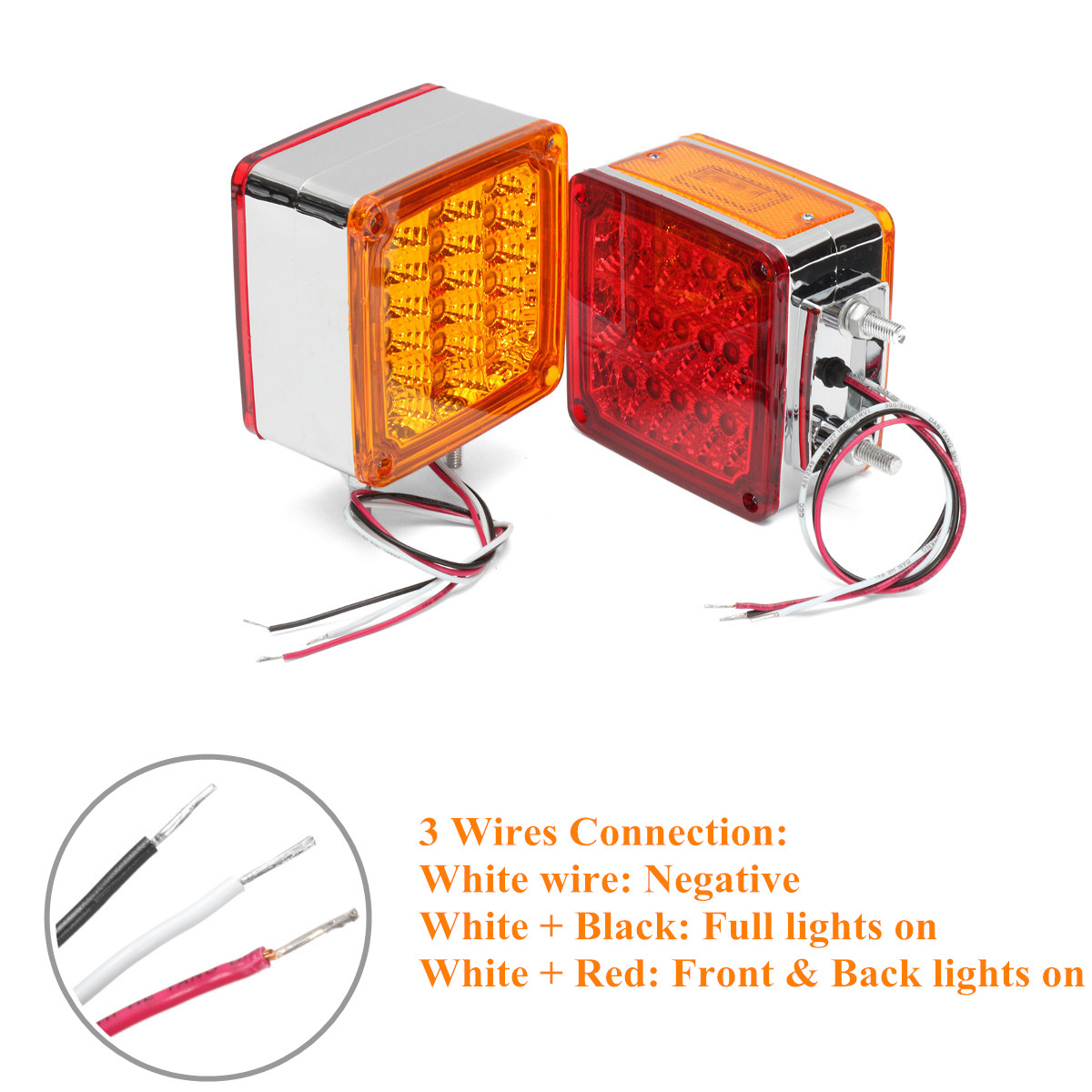 2pcs-Car-39-LED-Lights-12V-AmberRed-Double-Stud-Mount-Pedestal-Cab-Fender-Dual-Face-Stop-Turn-Tail-S-1541677