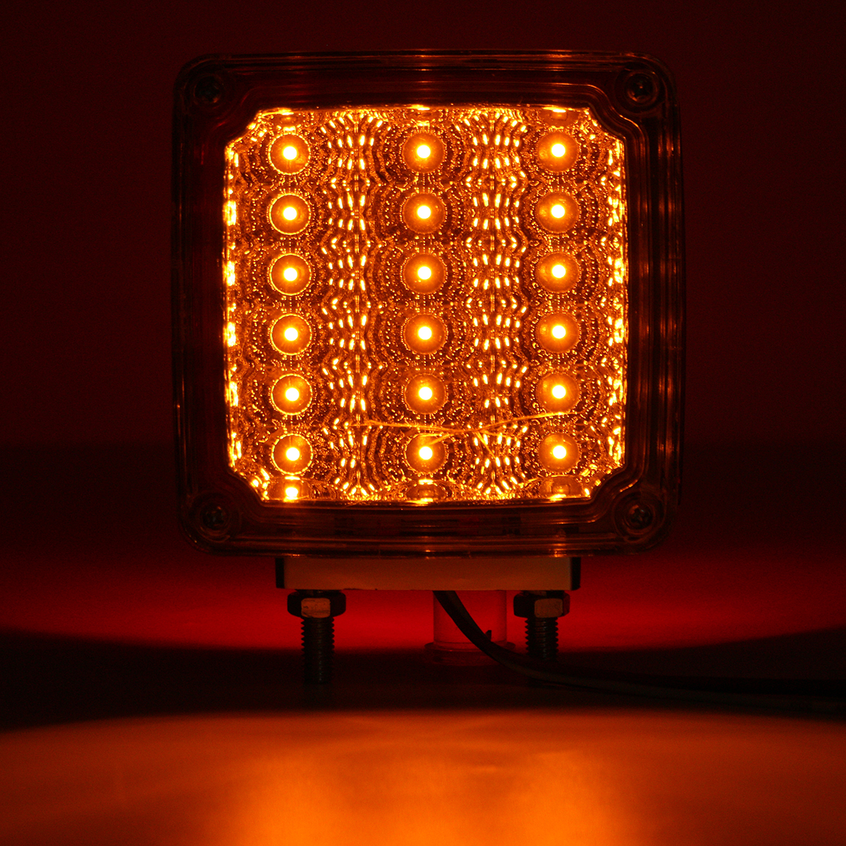 2pcs-Car-39-LED-Lights-12V-AmberRed-Double-Stud-Mount-Pedestal-Cab-Fender-Dual-Face-Stop-Turn-Tail-S-1541677