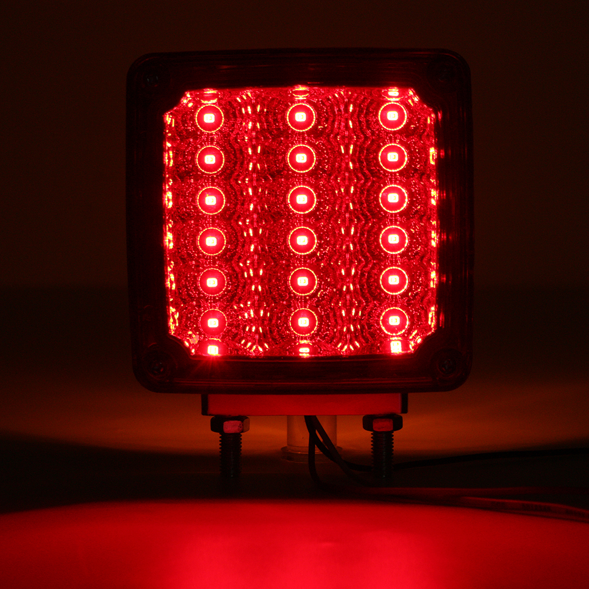 2pcs-Car-39-LED-Lights-12V-AmberRed-Double-Stud-Mount-Pedestal-Cab-Fender-Dual-Face-Stop-Turn-Tail-S-1541677