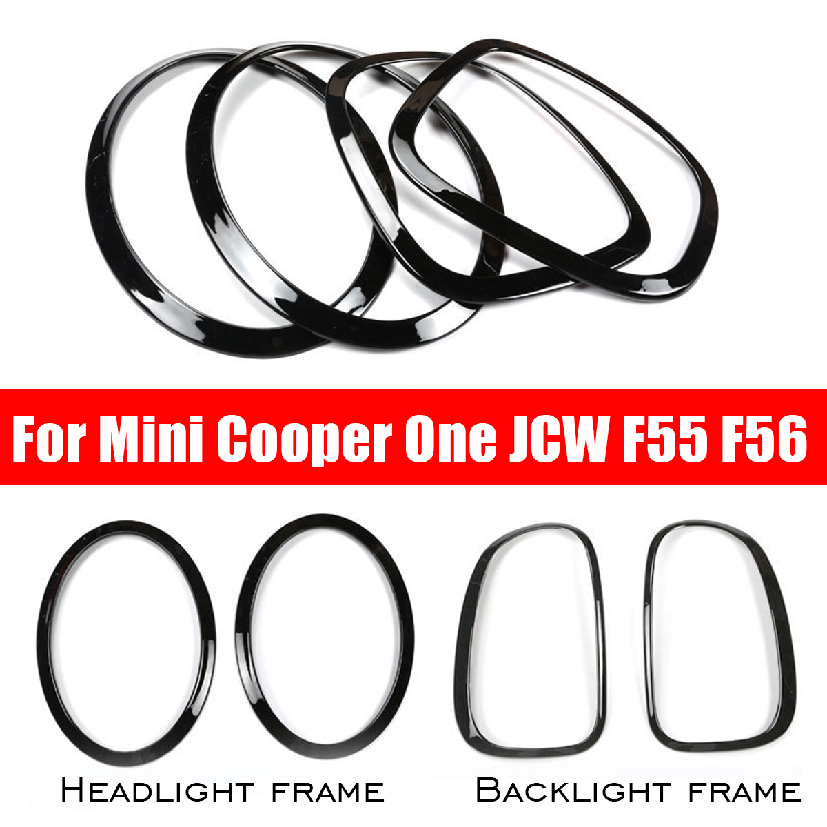 4PCS-Black-Headlight-Backlight-Frame-Head-Tail-Rear-Lamps-Trim-Ring-For-Mini-Cooper-One-JCW-F55-F56-1659939
