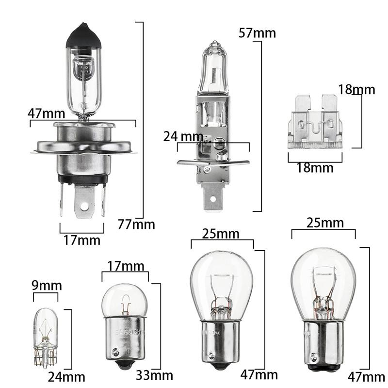 9Pcs-H4-H7-H1-1156-1157-G18-Car-Fuse-Replacement-Light-Bulb-Kit-Halogen-Lamp-Universal-1339260