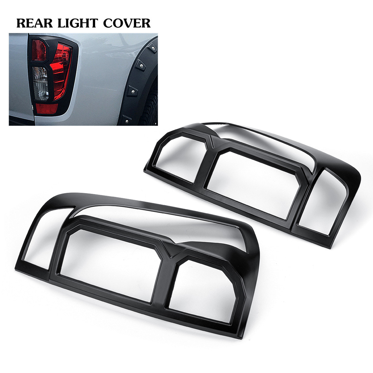 Car-Front-Rear-Light-Tail-Lamp-Cover-Black-For-Nissan-Navara-1552101