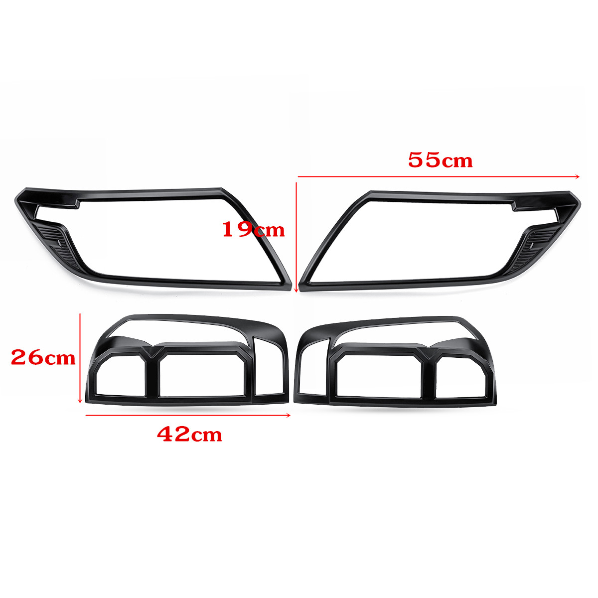 Car-Front-Rear-Light-Tail-Lamp-Cover-Black-For-Nissan-Navara-1552101