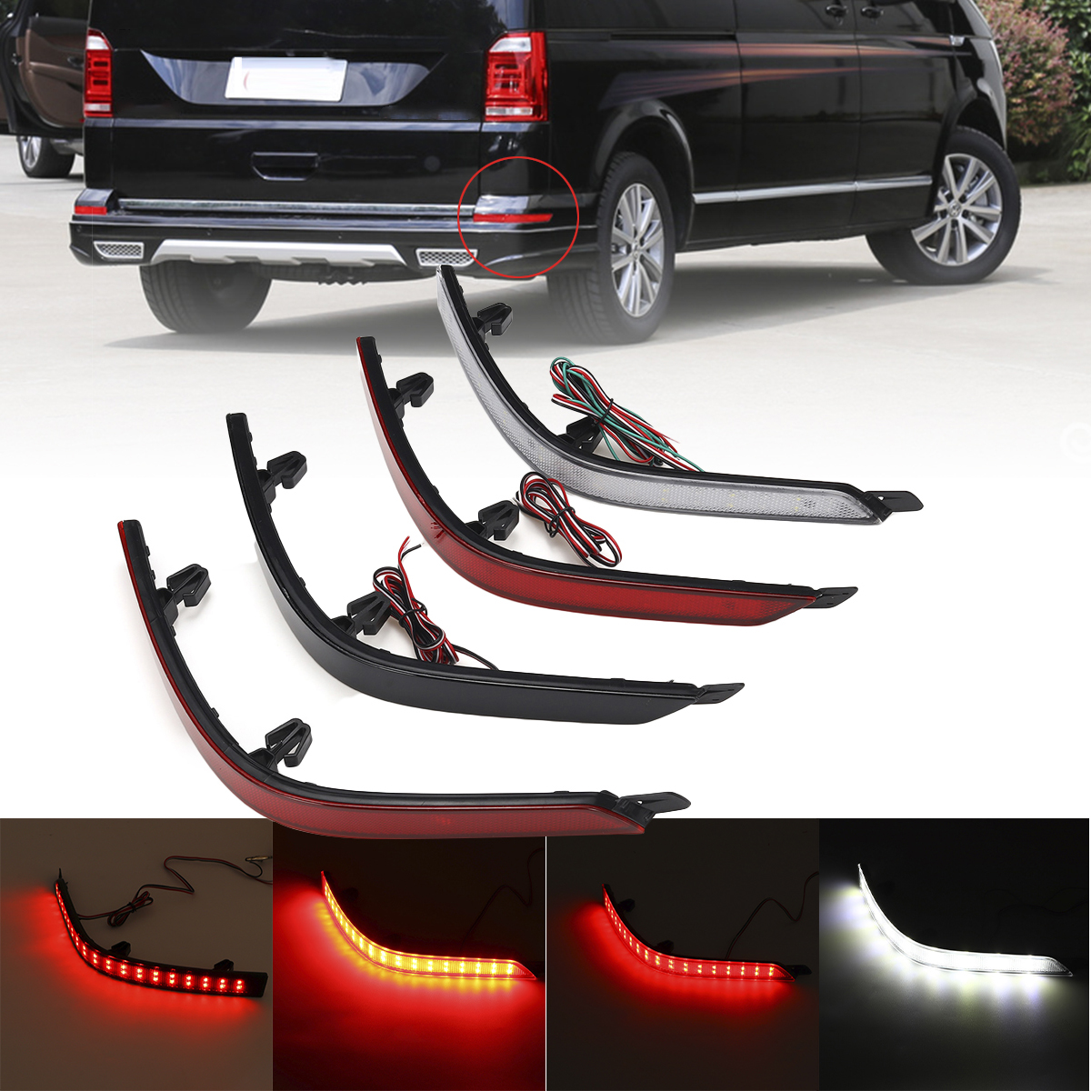 Car-LED-Rear-Bumper-Reflector-Lights-Tail-Brake-Lamps-For-VW-T6-Tranporter-Multivan-1602095