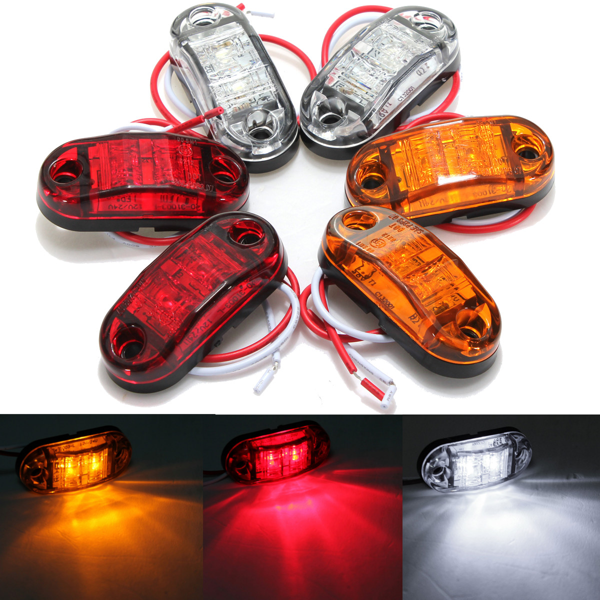 Car-LED-Side-Marker-Light-Car-Trailers-RV-Clearance-Lamp-E-marked-Dot-79957