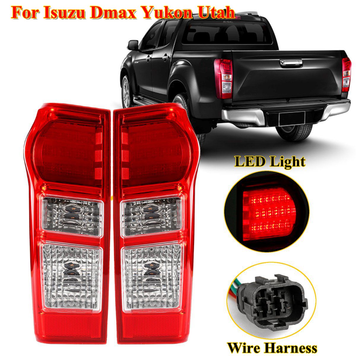Car-LED-Tail-Light-Brake-Lamp-Red-Shell-with-Bulb-LeftRight-for-Isuzu-Dmax-Yukon-Utah-2012-2018-1428465