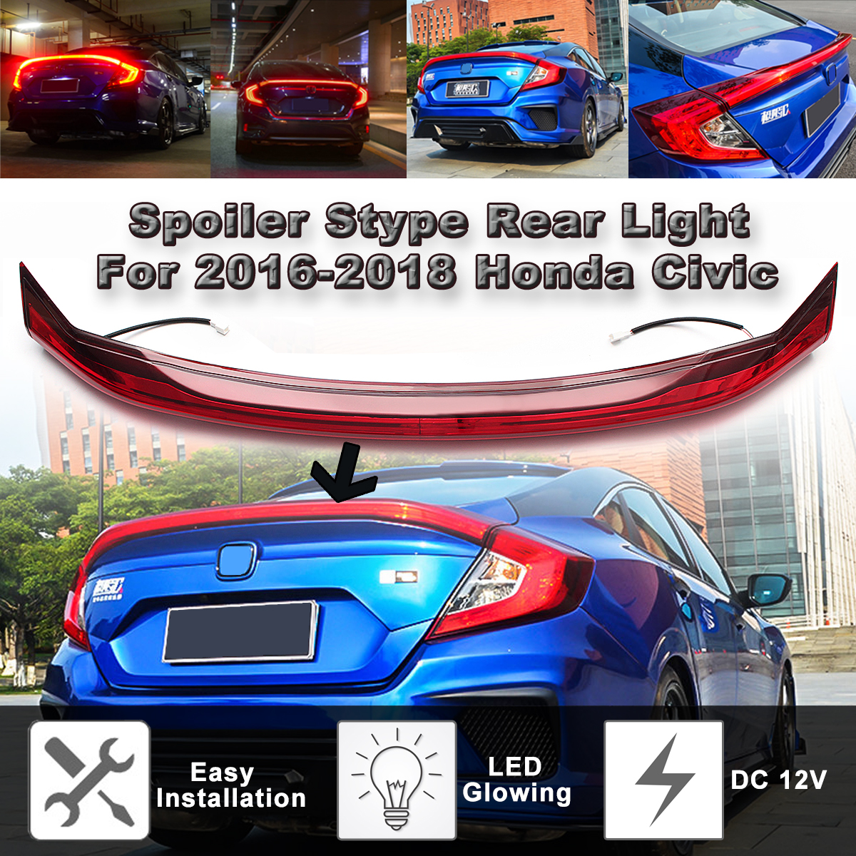 Car-LED-Tail-light-Rear-Wing-Brake-Lights-JDM-Style-For-Honda-Civic-Sedan-ONLY-2016-2017-1512819