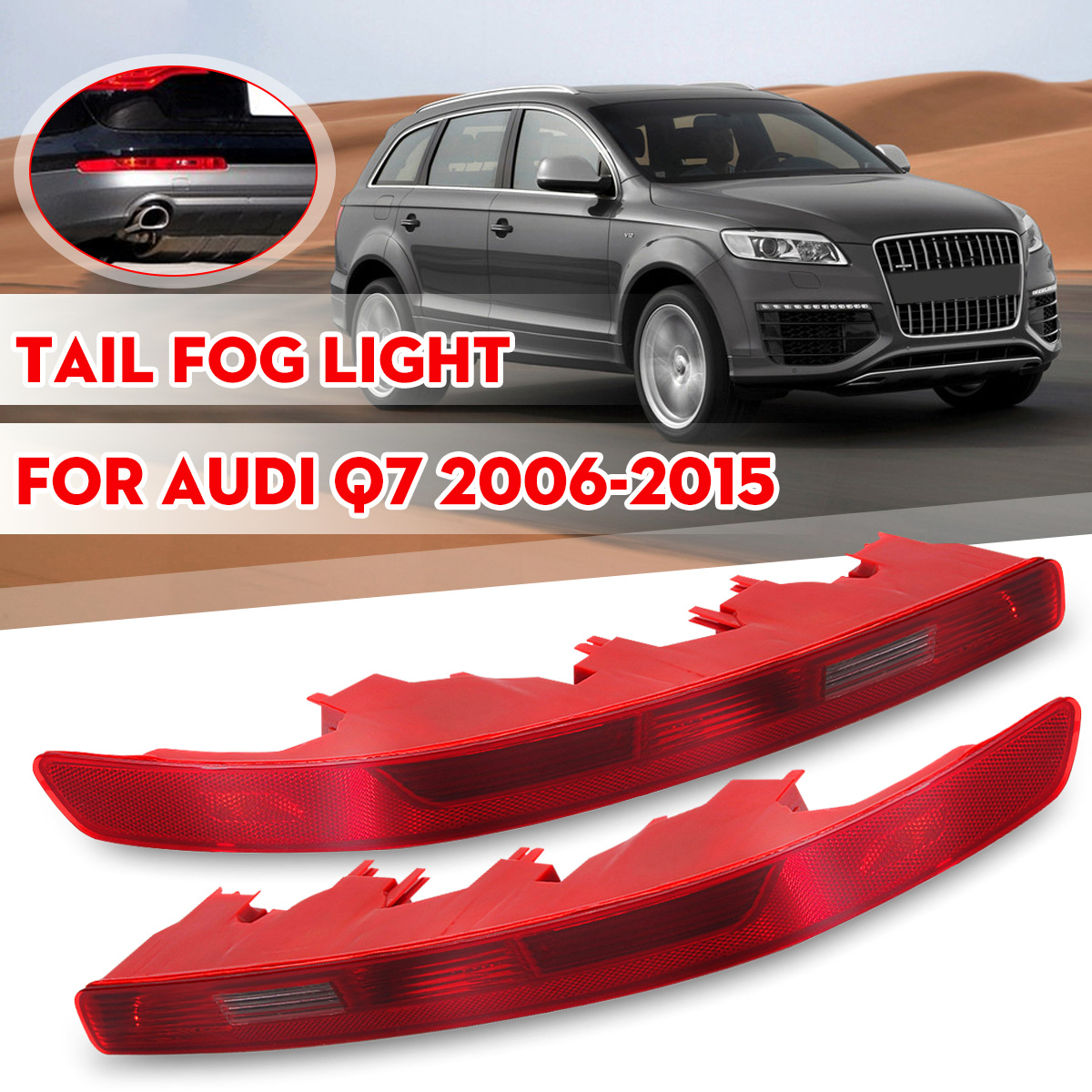 Car-Rear-Bumper-Tail-Fog-Light-Lamp-Left-Side-Assembly-Red-For-Audi-Q7-2006-2015-1633091
