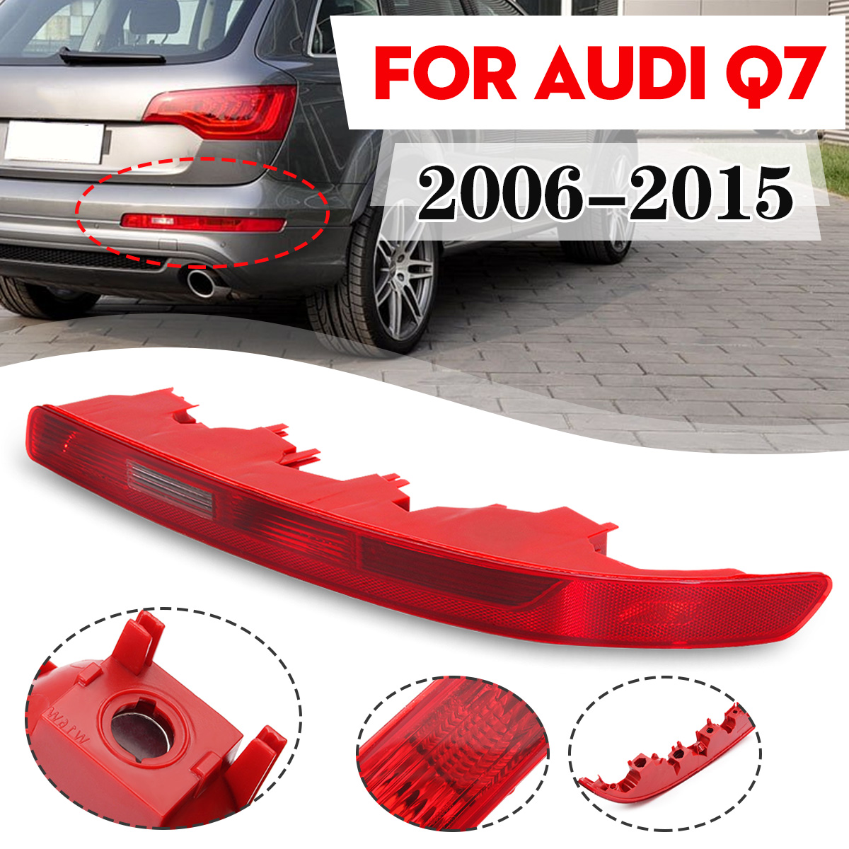 Car-Rear-Bumper-Tail-Fog-Light-Lamp-Right-Side-Assembly-Red-For-Audi-Q7-2006-2015-1633138