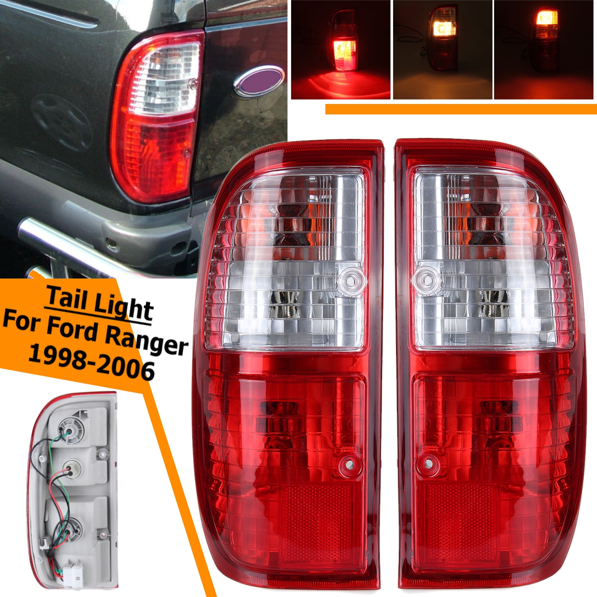 Car-Rear-LeftRight-Tail-Light-Brake-Lamp-with-Bulb-and-Wiring-For-Ford-Ranger-1998---2006-1563156