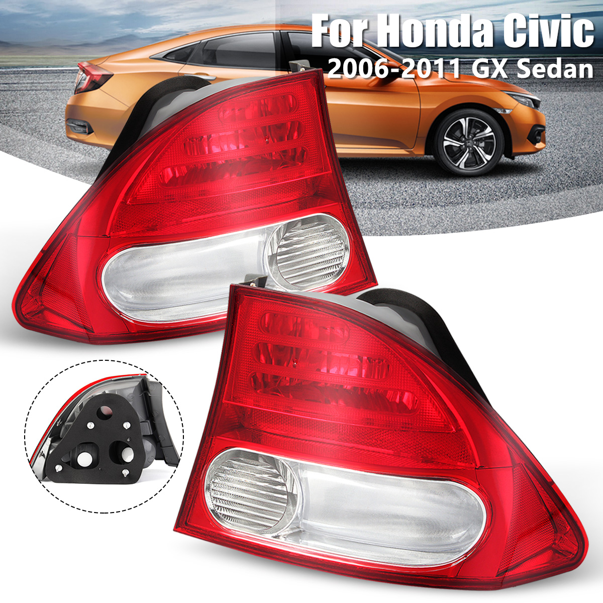 Car-Rear-LeftRight-Tail-Light-Brake-Lamp-with-No-Bulb-Red-For-Honda-Civic-GX-Sedan-2006-2011-1560156