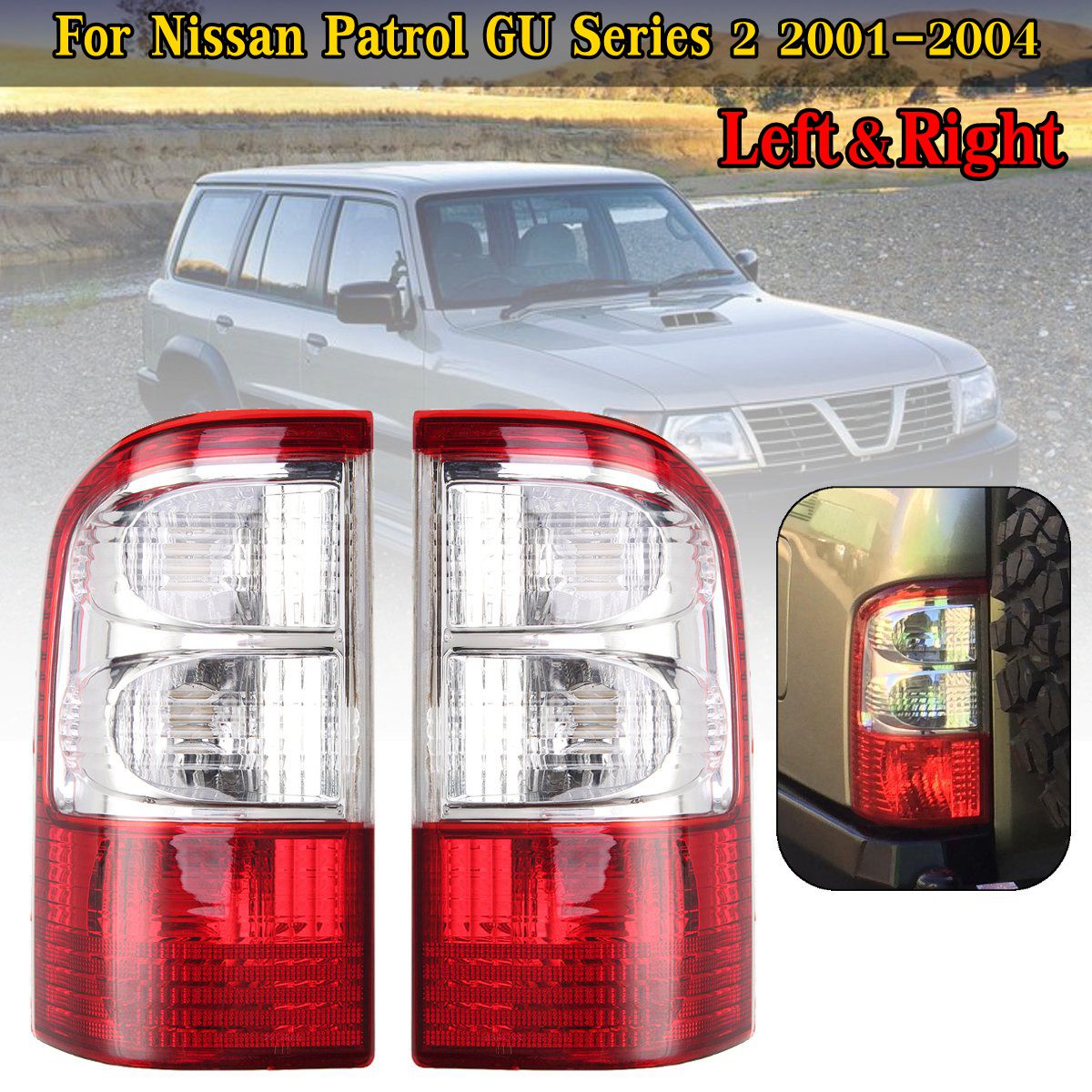 Car-Rear-Tail-Light-Cover-Brake-Lamp-Shell-Left-Side-Red-for-Nissan-Patrol-GU-Series-2-2001-2004-1420613
