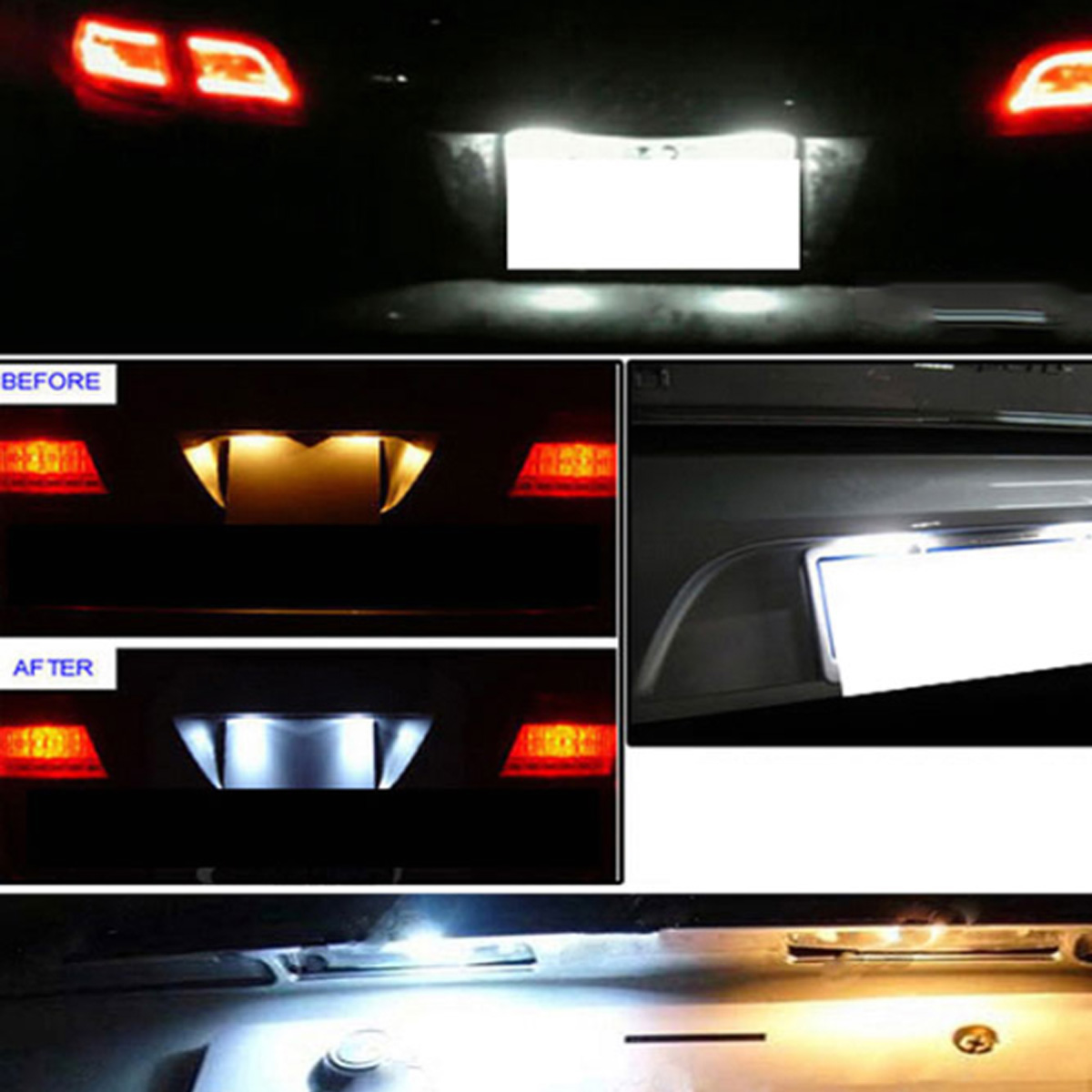 LED-License-Number-Plate-Lights-Lamps-Bulbs-CANBUS-Error-Free-Pair-for-BMW-E39-E60-E82-E70-E90-E92-X-1463453