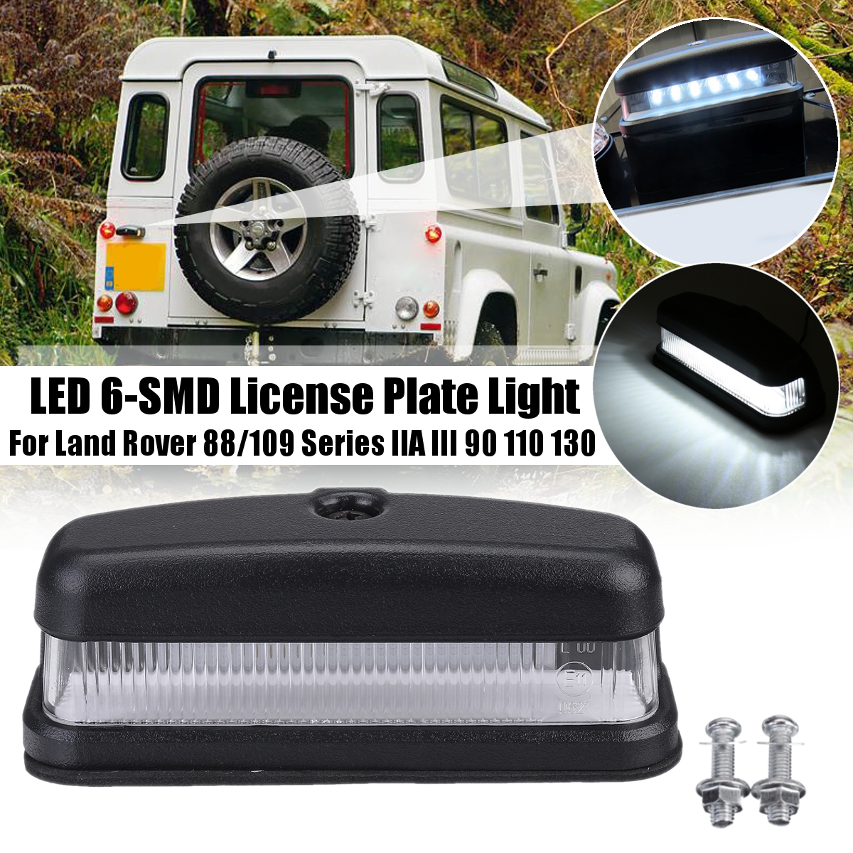 LED-License-Plate-Lights-White-For-Land-Rover-88-109-Series-IIA-III-90-110-130-Defender-1605078