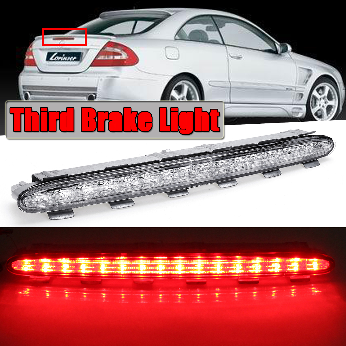 LED-Third-Brake-Light-High-Mount-Stop-Lamp-Clear-Lens-for-Mercedes-Benz-CLK-W209-2002-2009-1407821