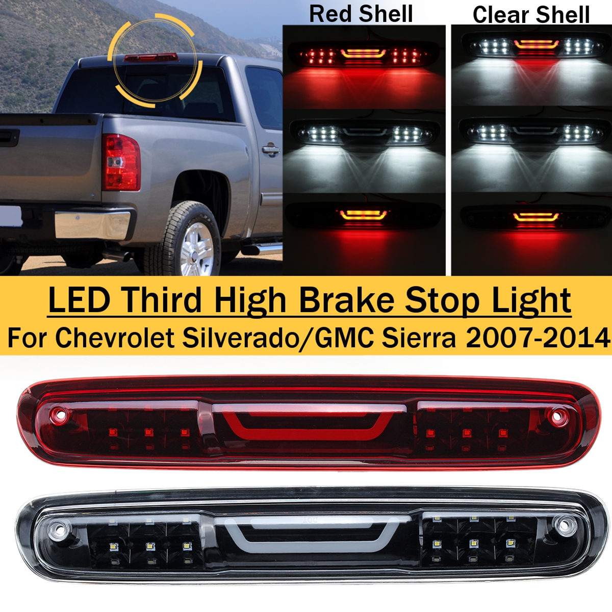 LED-Third-High-Brake-Stop-Light-Rear-For-Chevrolet-SilveradoGMC-Sierra-2007-2014-1802571